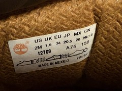 Timberland Youth 6” Premium Waterproof Boots Tan Leather Size 2M Style 12709