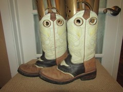 Mexico Square Toe Cowgirl Brown Leather Western Boots Youth size 5 Mex 24