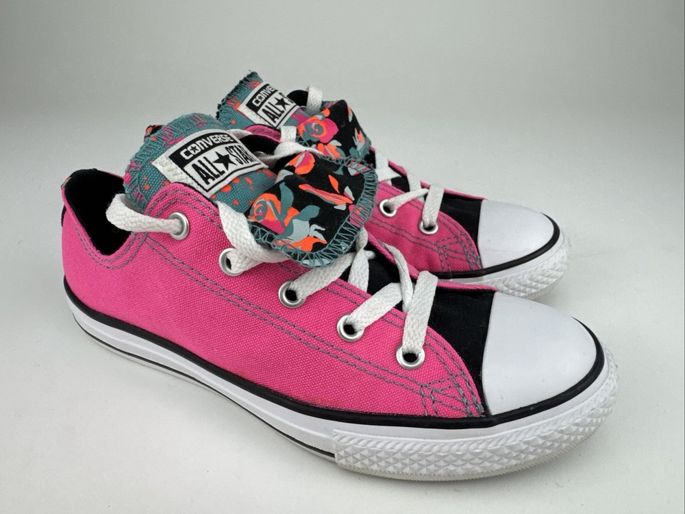 Converse Chuck Taylor All Star Double Tongue OX Hot Pink Shoes 654226F Sz 3 Y