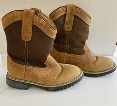 Itasca Boots Youth 11 Buckaroo Brown Western Cowboy Brown Leather Mid-Calf