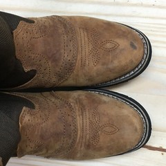 Itasca Boots Youth 4 Buckaroo Western Cowboy Brown Leather Pull On Block 5027030