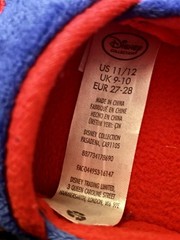 Lightning McQueen Slippers Plush Blue Red Disney Pixar Toddler 11/12 Racecar