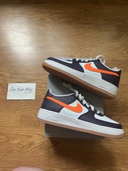 Nike Air Force 1 (GS) Leather Low Top Sneakers White Purple Orange 6.5Y