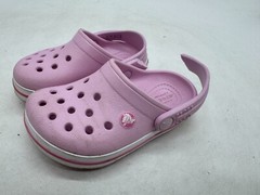DAMAGED Crocs Crocband Clogs Kids Ballerina Pink Rubber Slip-On Lightweight – C6