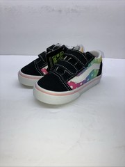 Vans Old Skool Toddler Shoes Size 5 Black/Rainbow Low Skate Strap Sneakers New