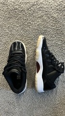 Jordan Air Jordan 11 Low Top Leather Lace-Up Sneakers Black/White Kids 5.5Y