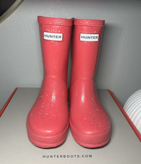 Hunter Kids First Giant Glitter Pink Rain Boots US9 EU25 UK8