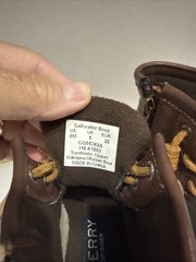 Sperry Top Sider Saltwater Kids Size 6M Duck Rain Boots Tan/Navy CG55362A