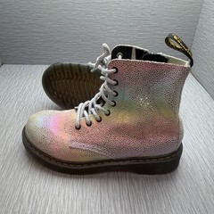 Dr Martens 1460 Pascal J Youth Boots Iridescent Glitter Rainbow Lace Up Girls 2