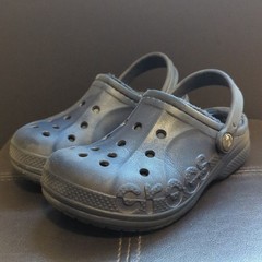 Crocs Classic Unisex Kids Navy Blue Fleece Lined Comfort Outdoor Clogs Size 13