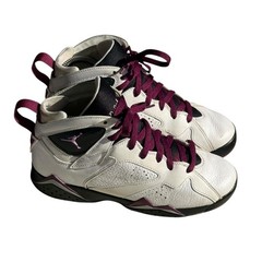 Jordan 7 Retro Air Jordan High Top Sneakers White Purple Black Unisex Kids 6.5Y