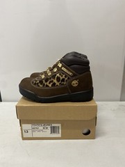 Timberland Field Boots Leopard Luxe Brown Limited Edition Sz 13 Youth NIB Rare