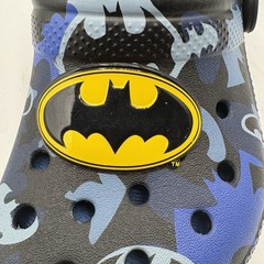 Crocs Batman Lined Clogs Kids Size C9 Blue Black Bat Logo Slip On Shoes