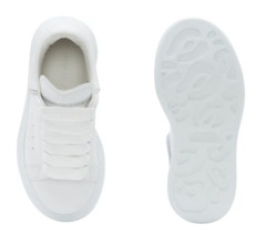 Alexander McQueen Designer Sneakers Shoes Kids Children Size 13.5 31C $350 White