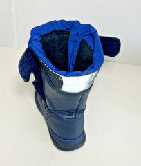 Lands’ End Kid’s Size 12M Winter Snow Rain Blue Puffer Boots Insulated Pull-On