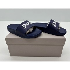 Palm Angels Kids Logo Pool Slide Navy Blue/White Size 30 NIB #22S