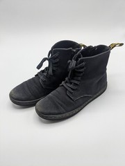 Dr. Martens MARLEY Black Canvas High Top Ankle Boots Side Zip Size 2 US – AW004