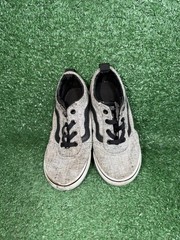 Vans Classic Old Skool Toddler Size 10C Grey White Walking Shoes Casual Sneakers