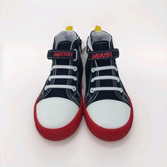 Disney Junior Mickey Mouse & Pluto High top Zip Sneakers Toddler Sz 12 Hook & Lp