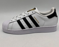 adidas Superstar J White w/ Black Shell Toe Kids Sneakers C77154