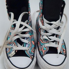 Converse Chuck Taylor All Star Platform Lift Color Swirl High Top Sneakers 4.5