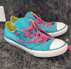 Converse Chuck Taylor Double Tongue LOW TOP Mediterranean Blue/Pink – YOUTH 5