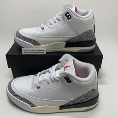 Jordan 3 White Cement Reimagined Pre School Size 13.5c DM0966-100 AJ3 Fire Red