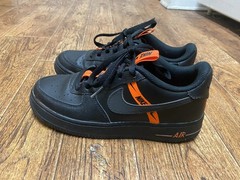Nike Air Force 1 Low LV8 KSA CT4683-001 Kids US 7Y Shoes Black Leather Sneakers