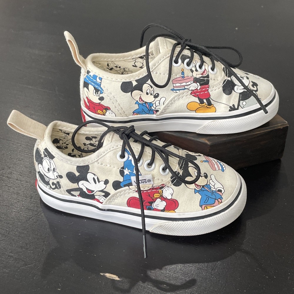 Disney x Vans Authentic Toddler Size 7 ‚Mickey’s Birthday‘ Sneaker Shoes White