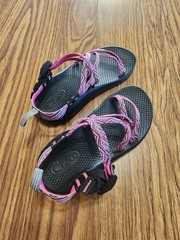 Chaco ZX/1 Ecotread Kid Sz 3 Pink Purple Hiking Beach Strappy Sandals J180092