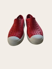 Native Kids Jefferson Sneaker, Red, Slip On Shoes Water Proof Big Kids J5 US 5