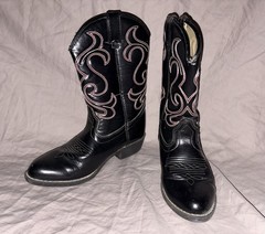 Black western style boots red and white stitching details Faded Glory Youth 2