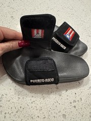 Puerto Rico Slide Sandals Snap Closure Child Size 13 Black
