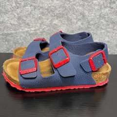 Birkenstock Milano Slingback Sandals Kids Size 29 US 11-11.5 Navy Red Buckles