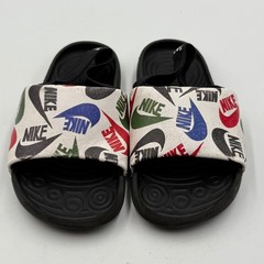 Kids Nike Fit Zone Slides Sandals Multicolored Logo Print Black 10C