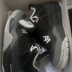 Authentic Jordan Air Jordan 4 Retro GS Black White Anthracite FQ8213-002 5.5Y