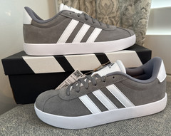 Size 6 Kids Adidas ID6314 Grey White VL Court 3.0 Shoes Sneakers