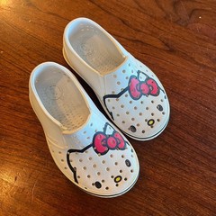 Native Kids Hello Kitty Miles Slip On Shoes White C8 Sanrio Perforated Sneakers