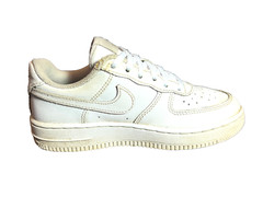 Nike™ AIR FORCE 1 Shoes ~ White/White ~ 314193-117 ~ YOUTH Sz 1Y