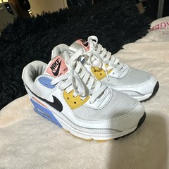 Nike Air Max 90 Kids US 8.5 White Multicolor Low Top Lace-Up CD2550-100