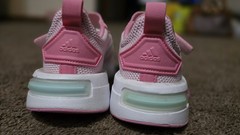 Adidas Kids Size 12 Pink/White Mesh Hook & Loop Cloudfoam Sneakers