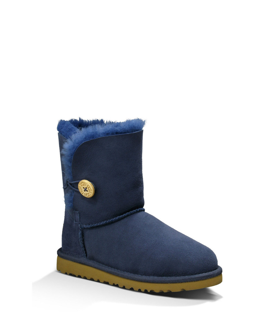 UGG Bailey Button Boots Pre School Size 13 Suede Sheepskin Warm Winter PS Shoes