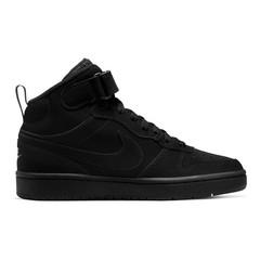Big Kid’s Nike Court Borough Mid 2 (GS) Black Nubuck CW5867 001