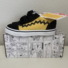 Vans Old Skool Charlie Brown Peanuts Toddler Yellow Black RARE-8.5 Toddler
