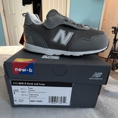 New Balance 515 NEW-B Low Top Hook & Loop Mesh Sneakers Gray/White US 8