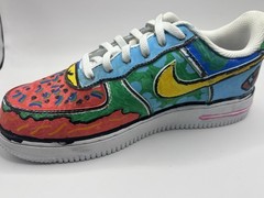 Nike Force 1 LE (PS) Rick and Morty Leather Low Top Sneaker 3Y EU 35