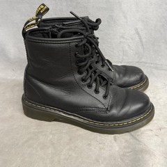 Dr Martens Boots Kids Size 1 Black 1460 J Leather Combat Lace Up Zip Ankle
