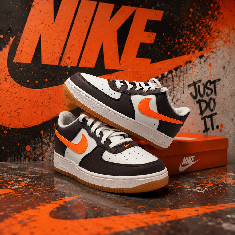 Nike Air Force 1 Low GS Summit White Burgundy Ash Orange 7Y 8.5W CT3839-119