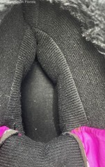 Sorel Kids Snow Commander NV1960-562 Black Pink Faux Fur Ice Winter Boots Size 7