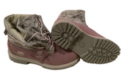 Timberland Roll Top Boots Juniors Size 4.5 Purple Mauve and Gray Model 22954